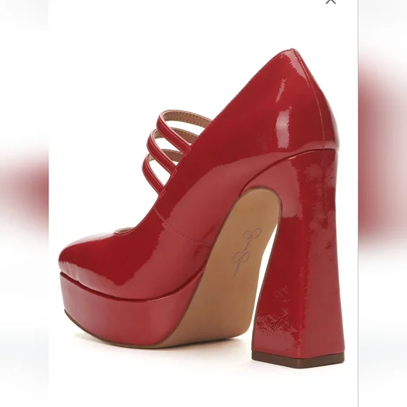 Brand New Jessica Simpson Red Patent Platform Mary Jane Heels Shoes 8 - Picture 2 of 13